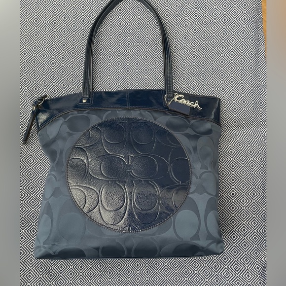 COACH NYLON BAG IN NAVY - Picture 11 of 16